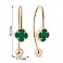 Золотые серьги Клевер с малахитом (арт. 109847/10млх) – изображение 3