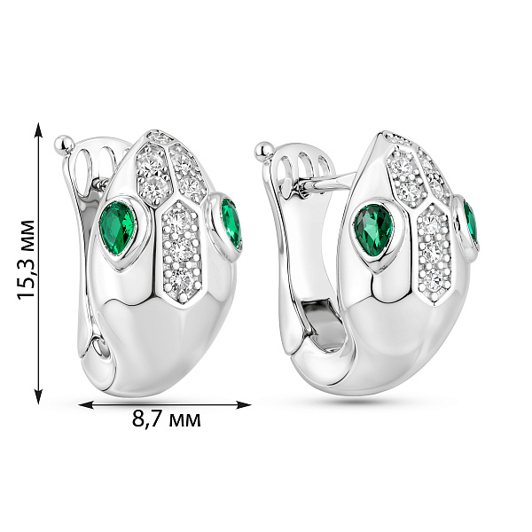 Серебряные серьги с альпинитами (арт. 7502/10387аз) – изображение 2
