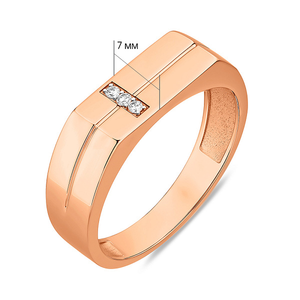 Золотая печатка с бриллиантами (арт. К170086) – изображение 2