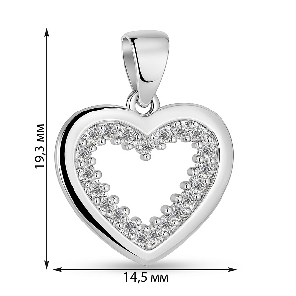 Серебряный кулон с дорожкой из фианитов (арт. 7503/4387) – изображение 2