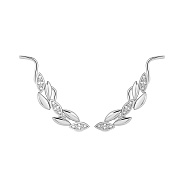 Золотые серьги клаймберы Колосок с бриллиантами (арт. С011787005б)