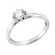 Фото Золота каблучка для заручин з діамантом (арт. К01144705046б)