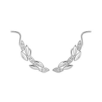 Золоті сережки клаймбери Колосок з діамантами (арт. С011787005б)