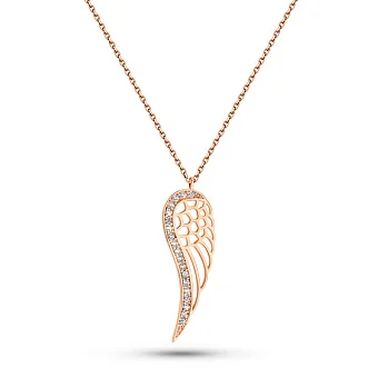 Колье Крылья из золота с фианитами (арт. 352594)