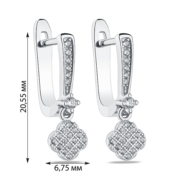 Серьги-подвески из серебра с фианитами (арт. 7502/4909) – изображение 2