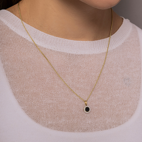 Подвес из желтого золота Лýна с эмалью и фианитами (арт. 441219жеч) – изображение 3