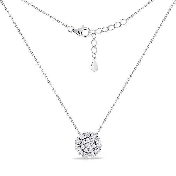 Серебряное колье с подвеской с фианитами (арт. 7507/2592) – изображение 2