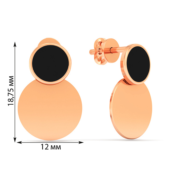 Серьги-пусеты Лýна из золота с эмалью (арт. 110295еч) – изображение 3