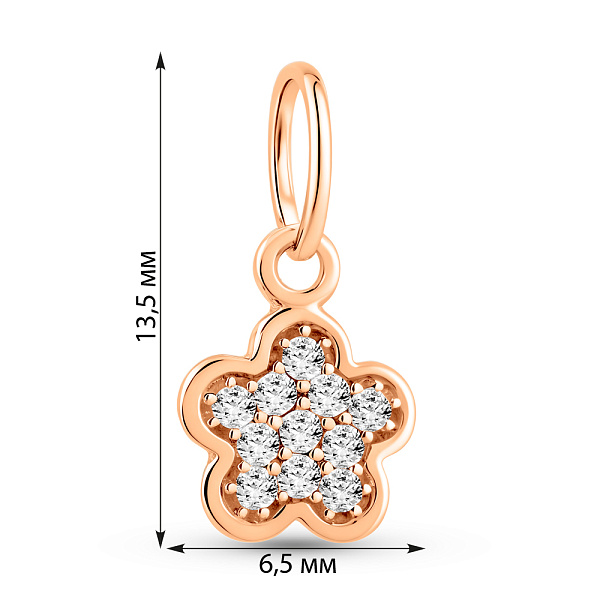 Золотой подвес с фианитами (арт. 3107014101) – изображение 4