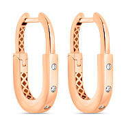 Серьги из красного золота с фианитами (арт. 1091371)