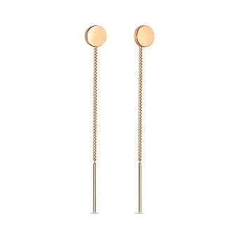 Сережки-протяжки з червоного золота (арт. 110820)