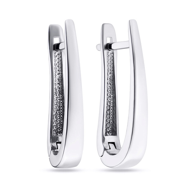 Серебряные серьги без камней (арт. 7502/2012р) – изображение 1