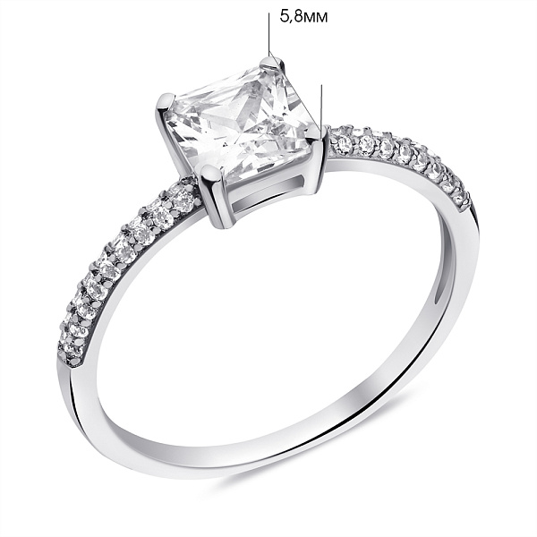 Кольцо из серебра с фианитами (арт. 7501/6843) – изображение 2