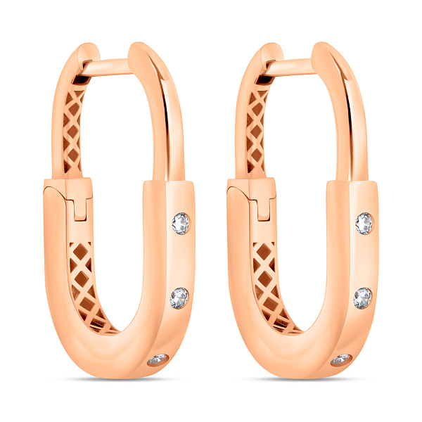 Серьги из красного золота с фианитами (арт. 1091371) – изображение 1