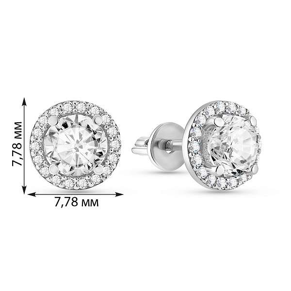 Золоті сережки пусети з фіанітами (арт. 110254б) – зображення 2