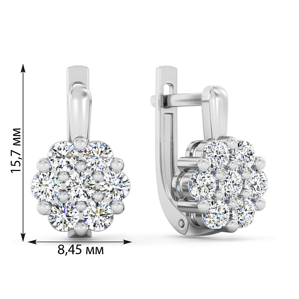 Серьги из белого золота с бриллиантами (арт. С011628080б) – изображение 3