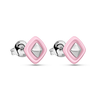 Фото Срібні сережки з керамікою (арт. 7518/1908303кмр)