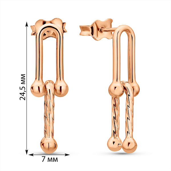 Серьги из красного золота (арт. 1091937) – изображение 5
