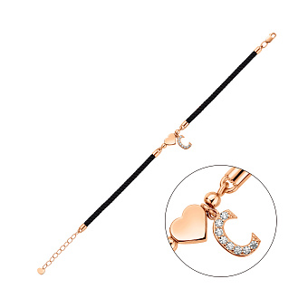 Браслет на нитці з золотими вставками (арт. 340137ч)