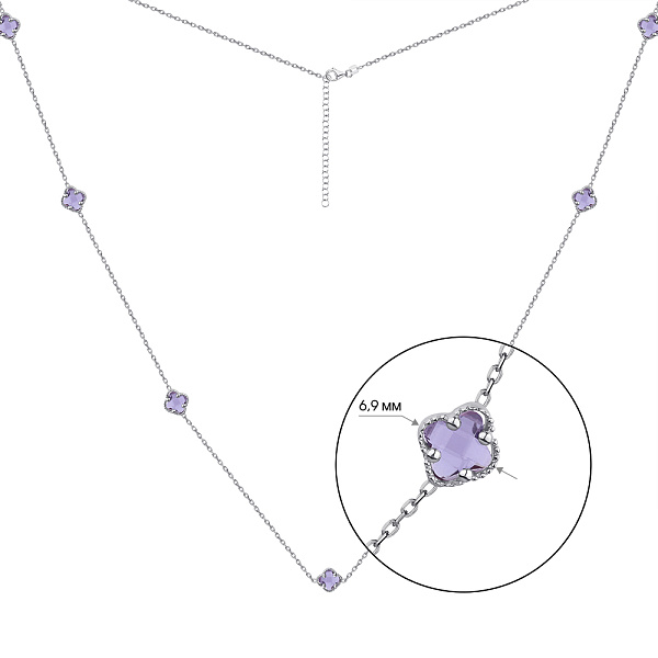 Серебряное колье Клевер с альпинитами (арт. 7507/1739аф) – изображение 2