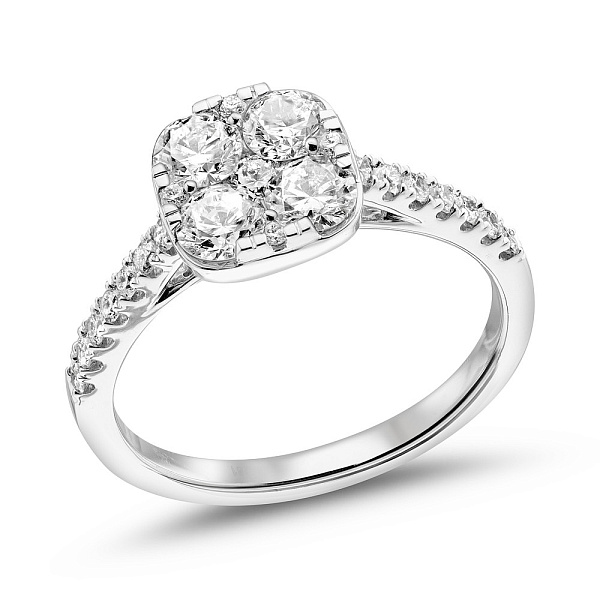 Кольцо из белого золота с бриллиантами (арт. К341577100б) – изображение 1