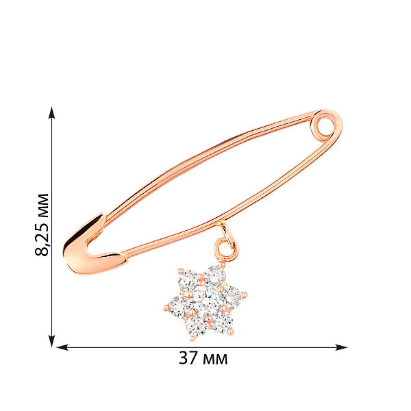 Золотая булавка с фианитами (арт. 360011) – изображение 2