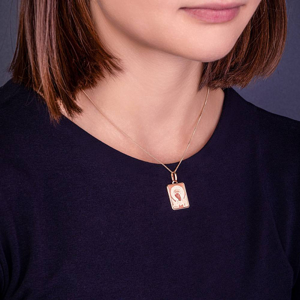 Ладанка из красного золота Божья Матерь Семистрельная (арт. 421117С) – изображение 2