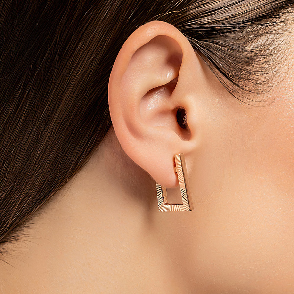 Золотые серьги без камней (арт. 1091927а) – изображение 2