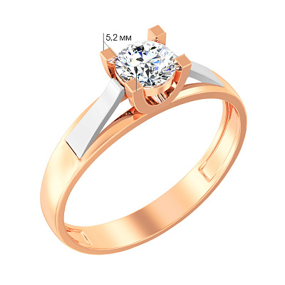 Золотое кольцо для помолвки с фианитом (арт. 141024)