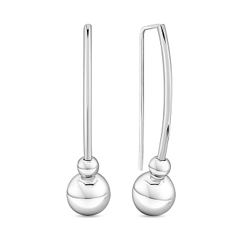 Серьги из белого золота без камней (арт. 100965/3б)