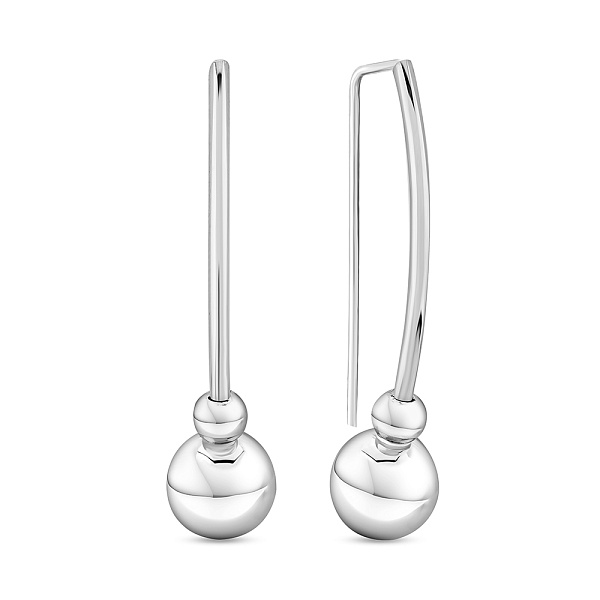 Серьги из белого золота без камней (арт. 100965/3б) – изображение 1