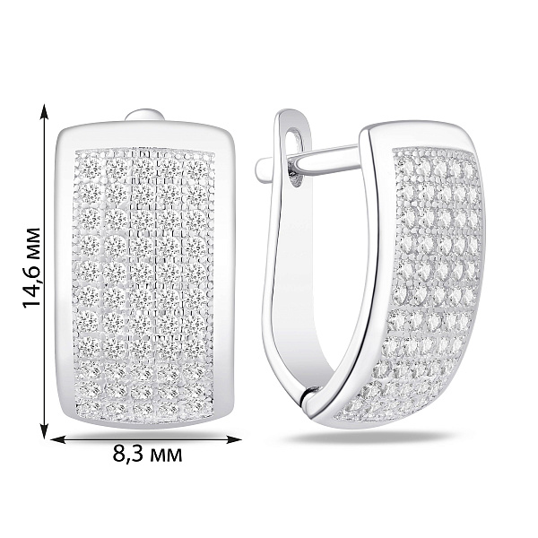 Серебряные серьги с фианитами (арт. 7502/10563) – изображение 2