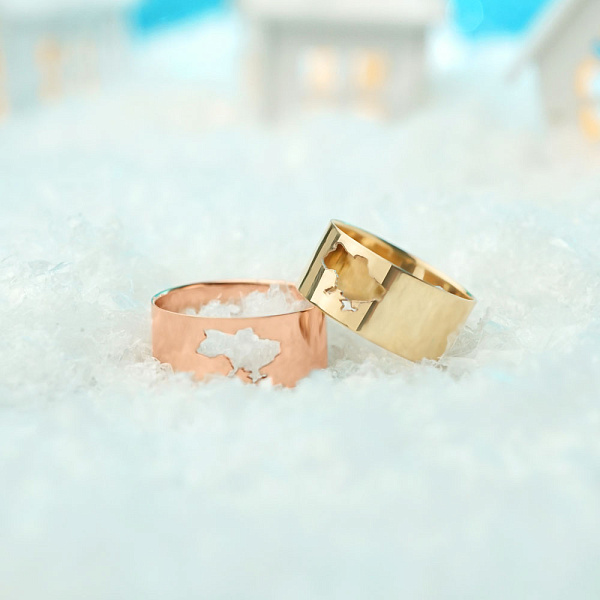 Широкое кольцо "Моя Украина" из красного золота (арт. 140957) – изображение 2