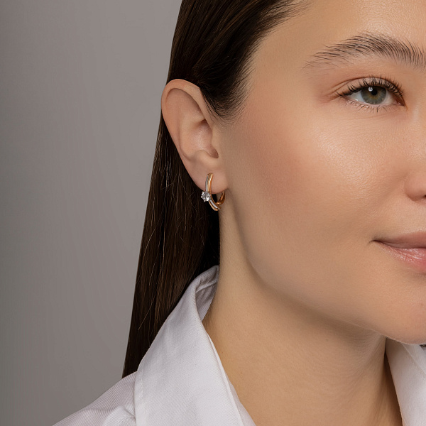 Золоті сережки з фіанітом (арт. 113200) – зображення 3