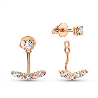 Золотые серьги трансформеры с бриллиантами (арт. Т011267060)