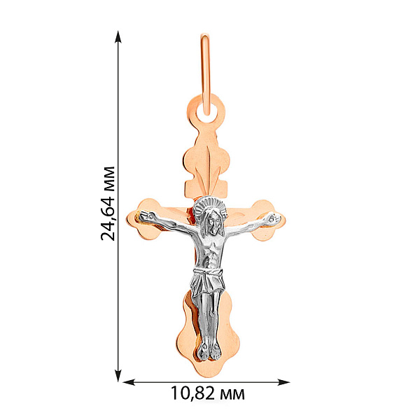 Золотий натільний хрестик з розп'яттям (арт. 511030н) – зображення 2