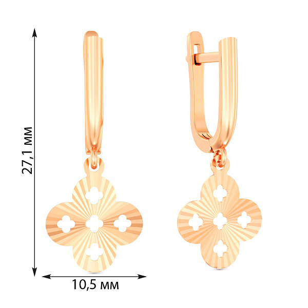 Серьги из красного золота (арт. 111275а) – изображение 2