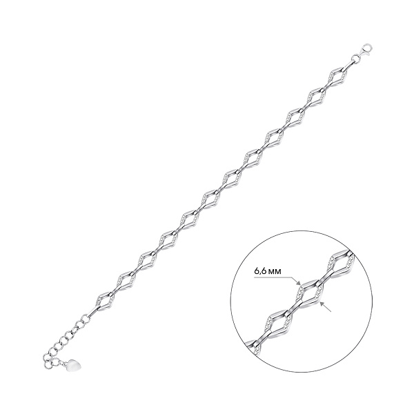 Серебряный браслет с фианитами (арт. 7509/4861) – изображение 2
