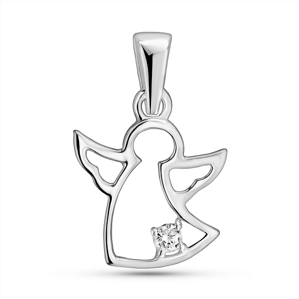 Серебряный кулон Ангел с фианитом (арт. 7503/1255704) – изображение 1