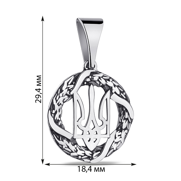 Срібний підвіс Тризуб-Герб України з чорнінням (арт. 7903/1855) – зображення 2