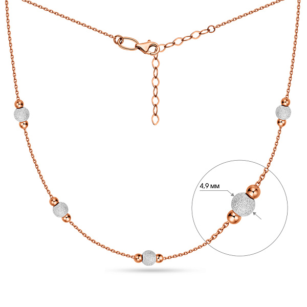 Кольє з комбінованого золота (арт. 352297кб) – зображення 4