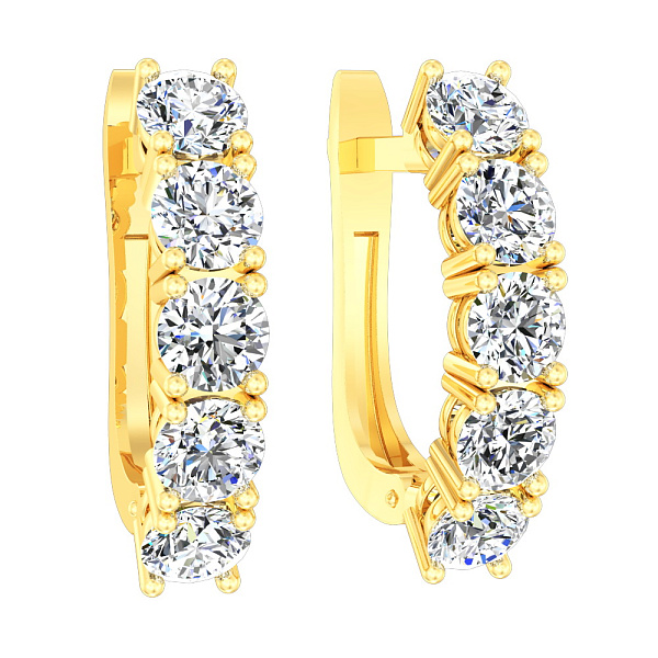 Золотые серьги-дорожки с фианитами (арт. 111049ж) – изображение 1