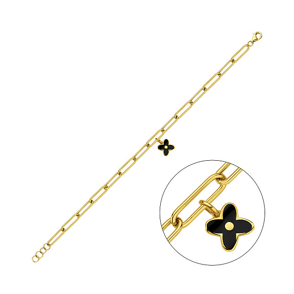 Браслет из желтого золота с подвеской (арт. 326295жеч) – изображение 1