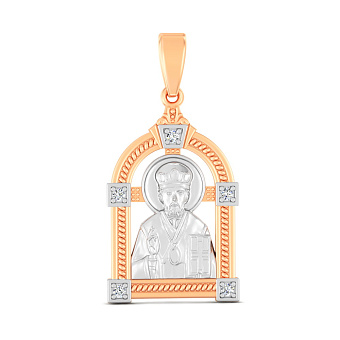 Золотая ладанка Святой Николай Чудотворец (арт. 440932)