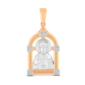 Золота ладанка Святий Миколай Чудотворець (арт. 440932)
