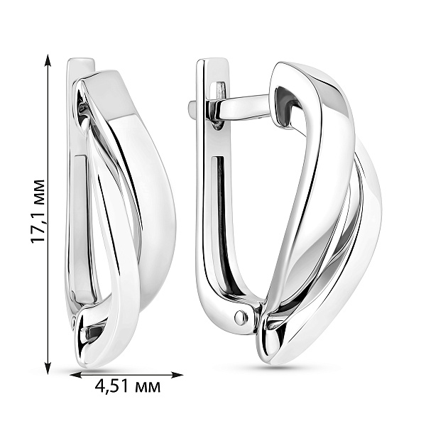 Золотые серьги без камней (арт. 110568б) – изображение 3