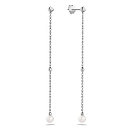 Сережки-пусеты из белого золота с жемчугом (арт. 106797бпрлб)