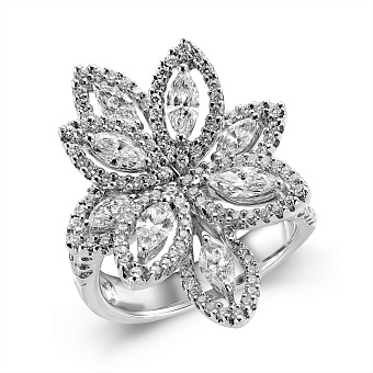 Кольцо из белого золота с бриллиантами (арт. К28158100б)