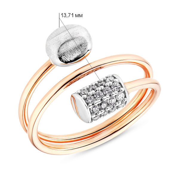 Золотое кольцо с фианитами (арт. 154482) – изображение 2