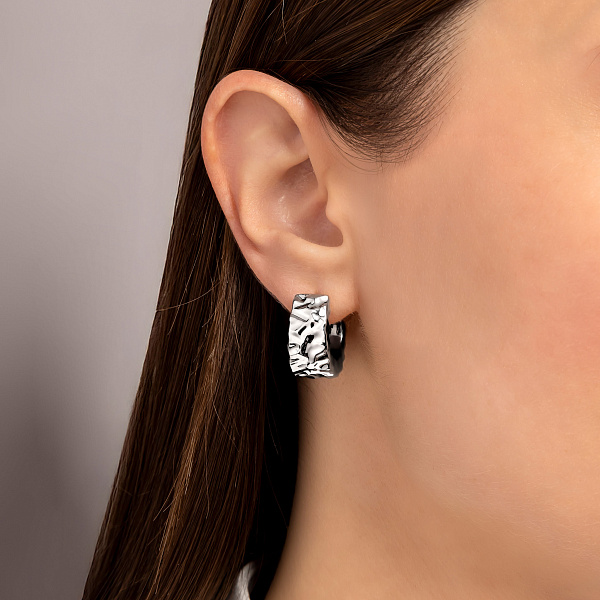Серьги-кольца из белого золота Francelli (арт. 1091862/20б) – изображение 2
